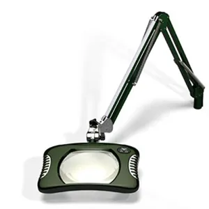 Green-Lite ESD-Safe 4-Diopter LED Magnifier with 43" Reach and Clamp Base, Racing Green