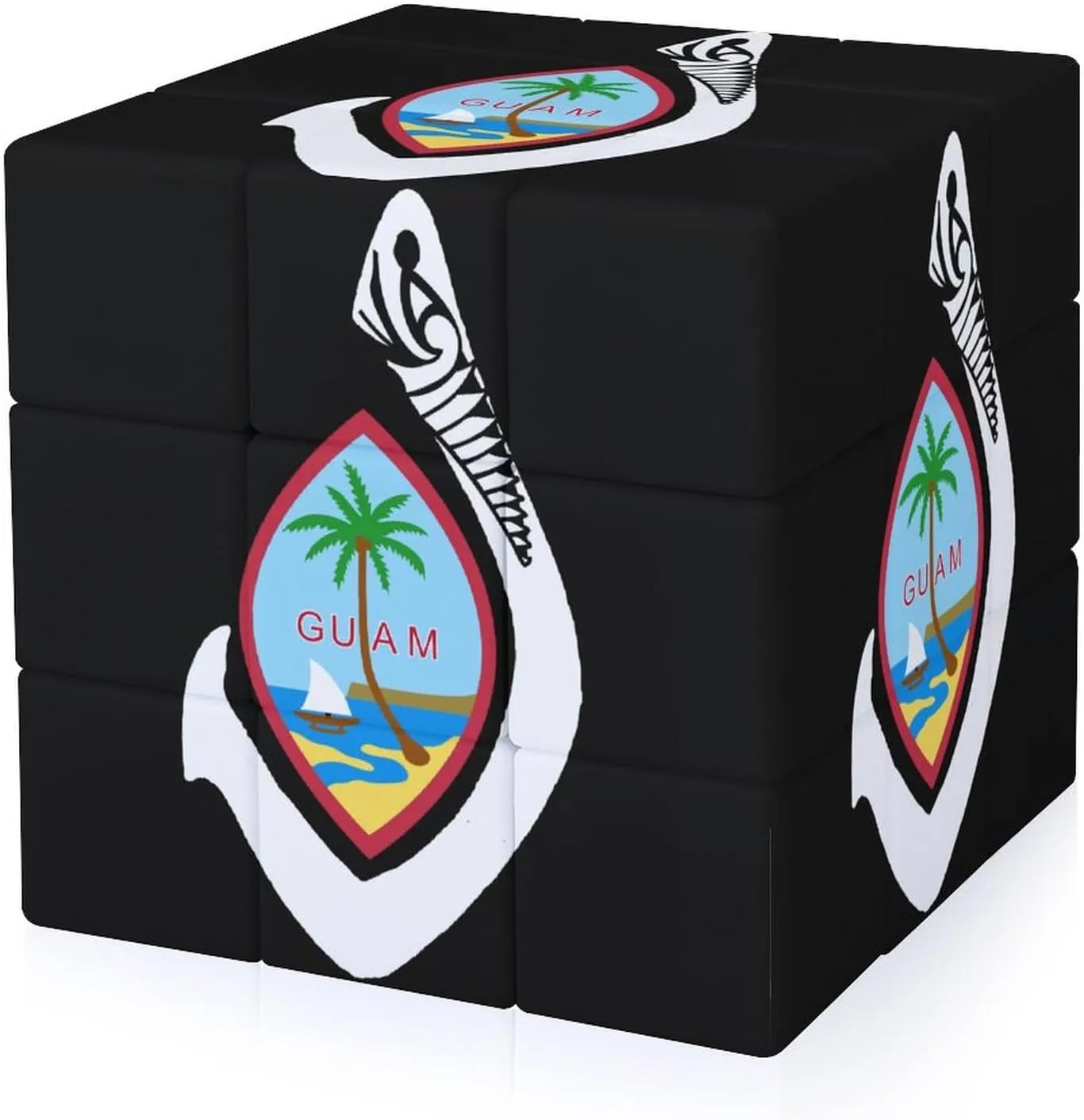 Gu-am Seal with Hook Full Printing 3x3 Fidget Cube Stress Relief Magic Speed Cube for Adults