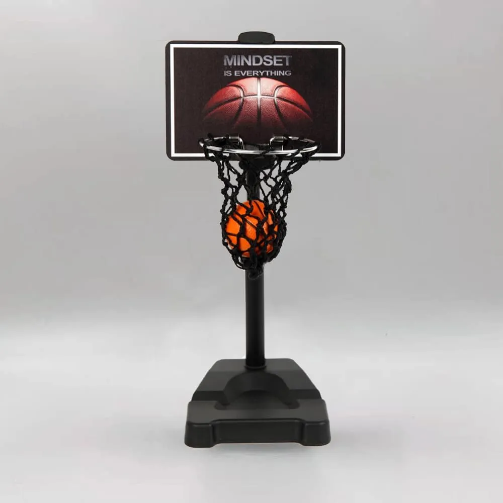 GYSH Mini Desktop Basketball Hoop for Office,Tiny Tabletop Basketball Game Toy,Desk Toys for Office for Adults,Indoors Smallest Foam Basketball,with Phone Holder(Stands)