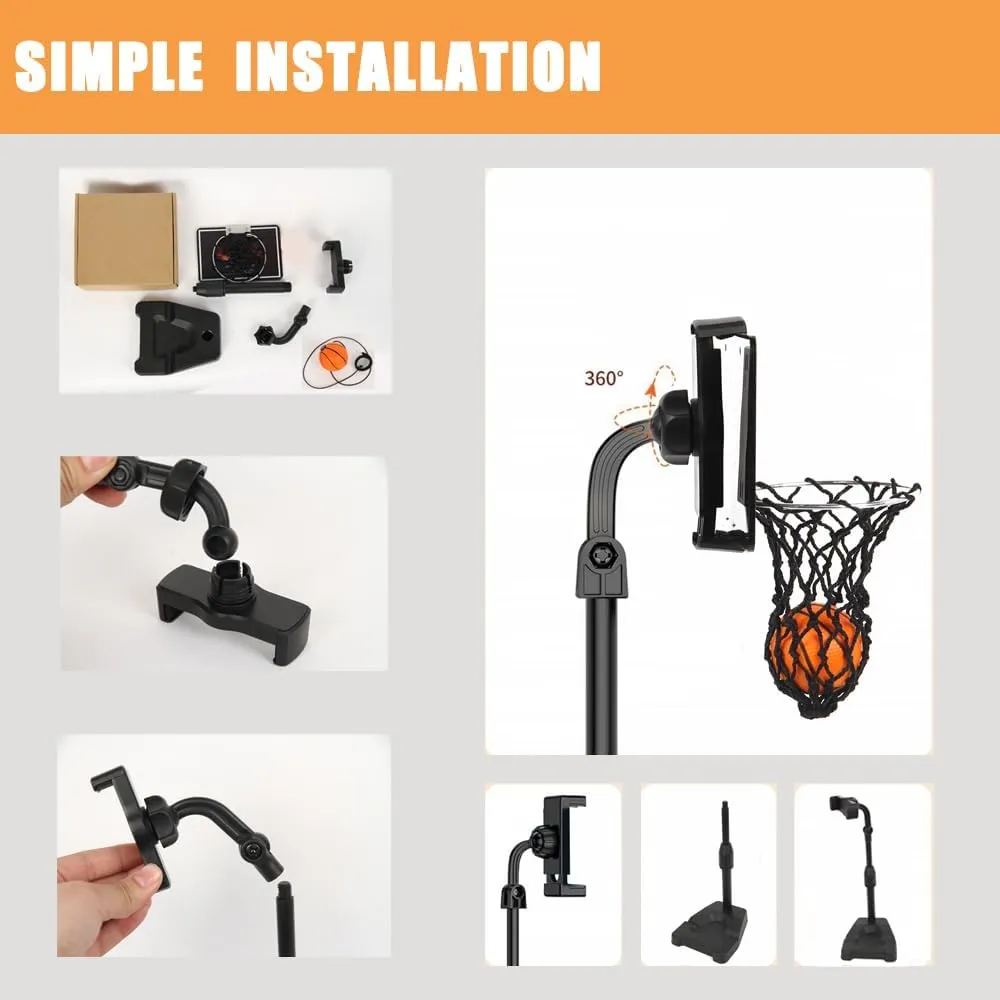 GYSH Mini Desktop Basketball Hoop for Office,Tiny Tabletop Basketball Game Toy,Desk Toys for Office for Adults,Indoors Smallest Foam Basketball,with Phone Holder(Stands)