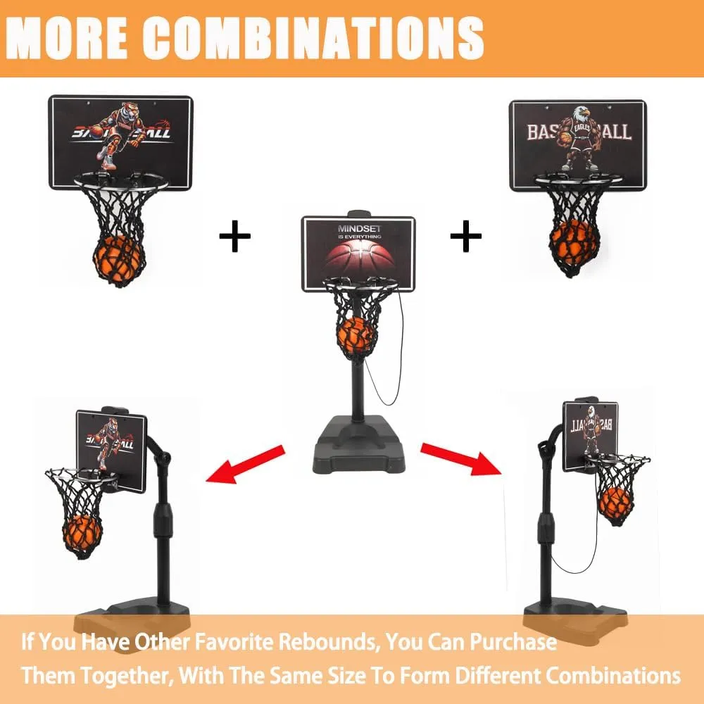 GYSH Mini Desktop Basketball Hoop for Office,Tiny Tabletop Basketball Game Toy,Desk Toys for Office for Adults,Indoors Smallest Foam Basketball,with Phone Holder(Stands)