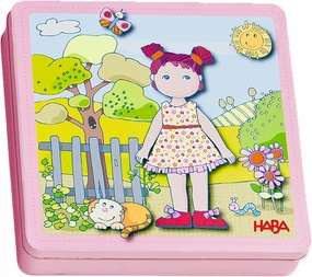 HABA Dress-Up Doll Magnetic Game Box & Magnetic Puzzle for Toddlers, Travel-Friendly Road Trip Toy for Kids, Toddler Activities for 2-4 Year Olds, 54 Piece Set