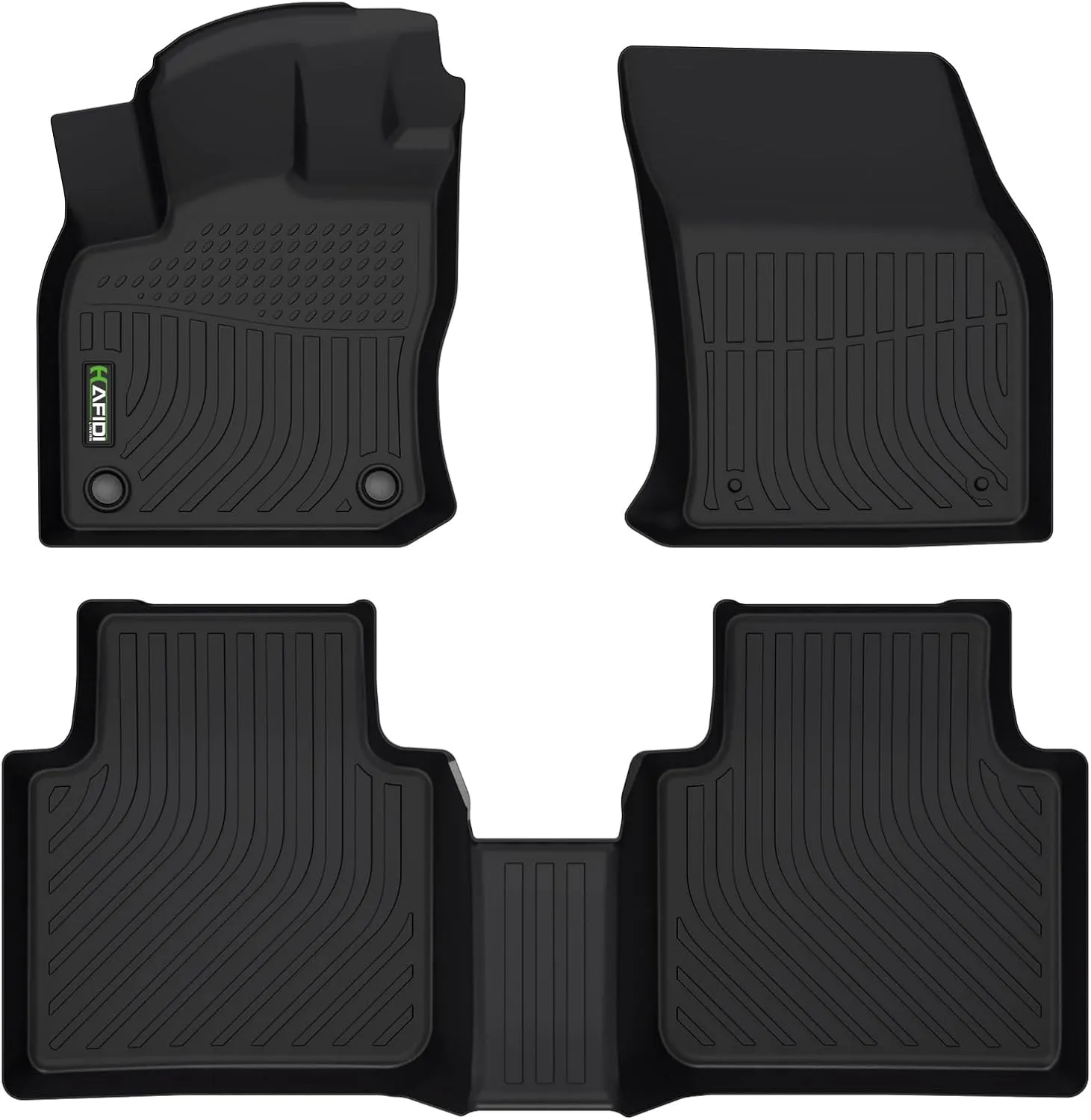 HAFIDI® Floor Mats Fit for Volkswagen Tiguan 2018-2024 All Weather Protection TPE Anti-Slip Automotive Floor Liners, Fits 1st & 2nd Row Full Set Custom VW Tiguan Accessories, Black