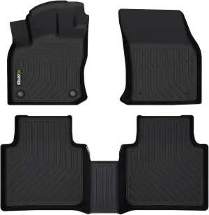 HAFIDI® Floor Mats Fit for Volkswagen Tiguan 2018-2024 All Weather Protection TPE Anti-Slip Automotive Floor Liners, Fits 1st & 2nd Row Full Set Custom VW Tiguan Accessories, Black