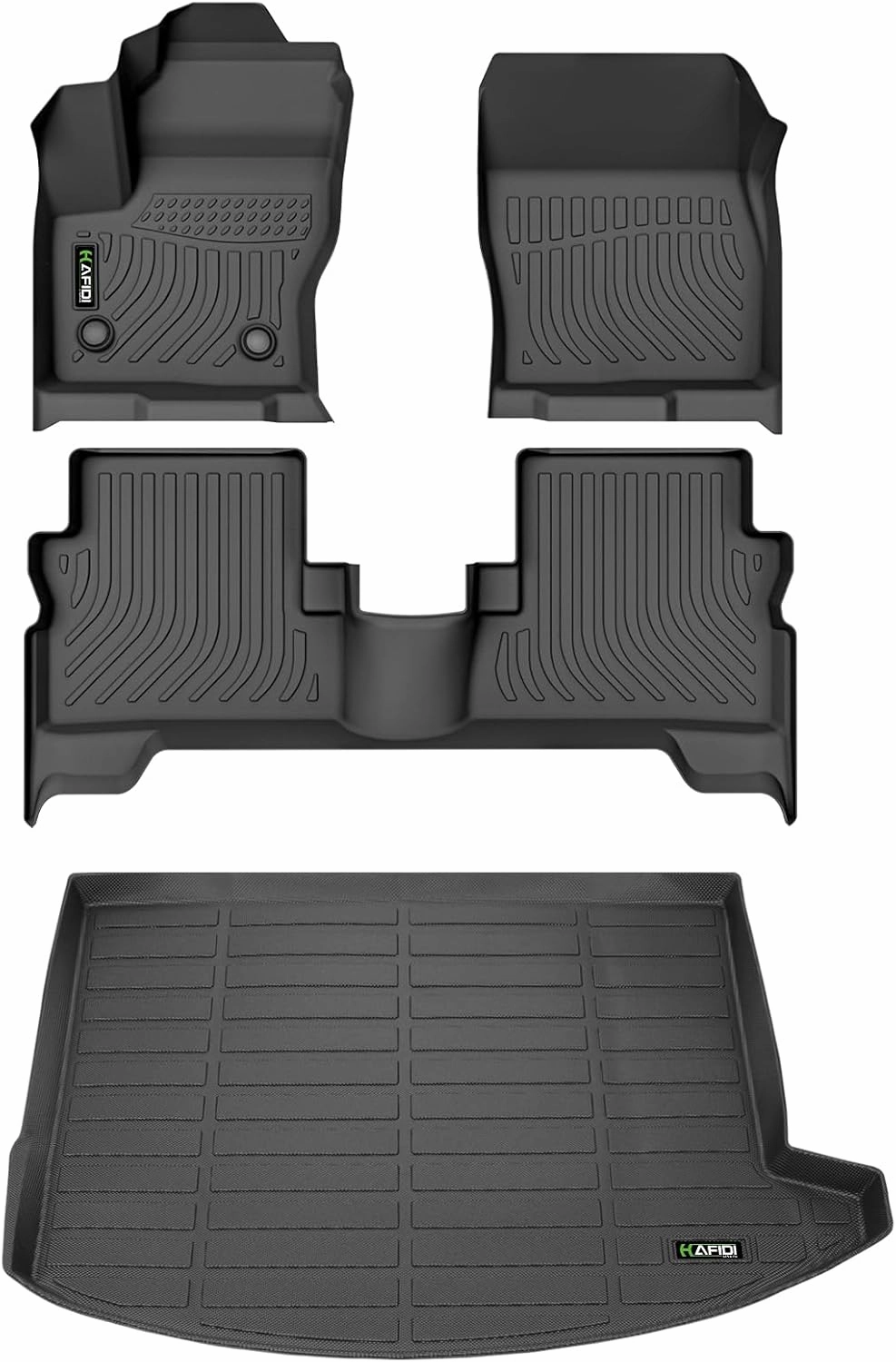 HAFIDI® Floor Mats & Cargo Liner Set Fit for 2013-2019 Ford Escape All Weather Protection TPE Anti-Slip Car Full Set Floor Liners Custom Accessories - Black