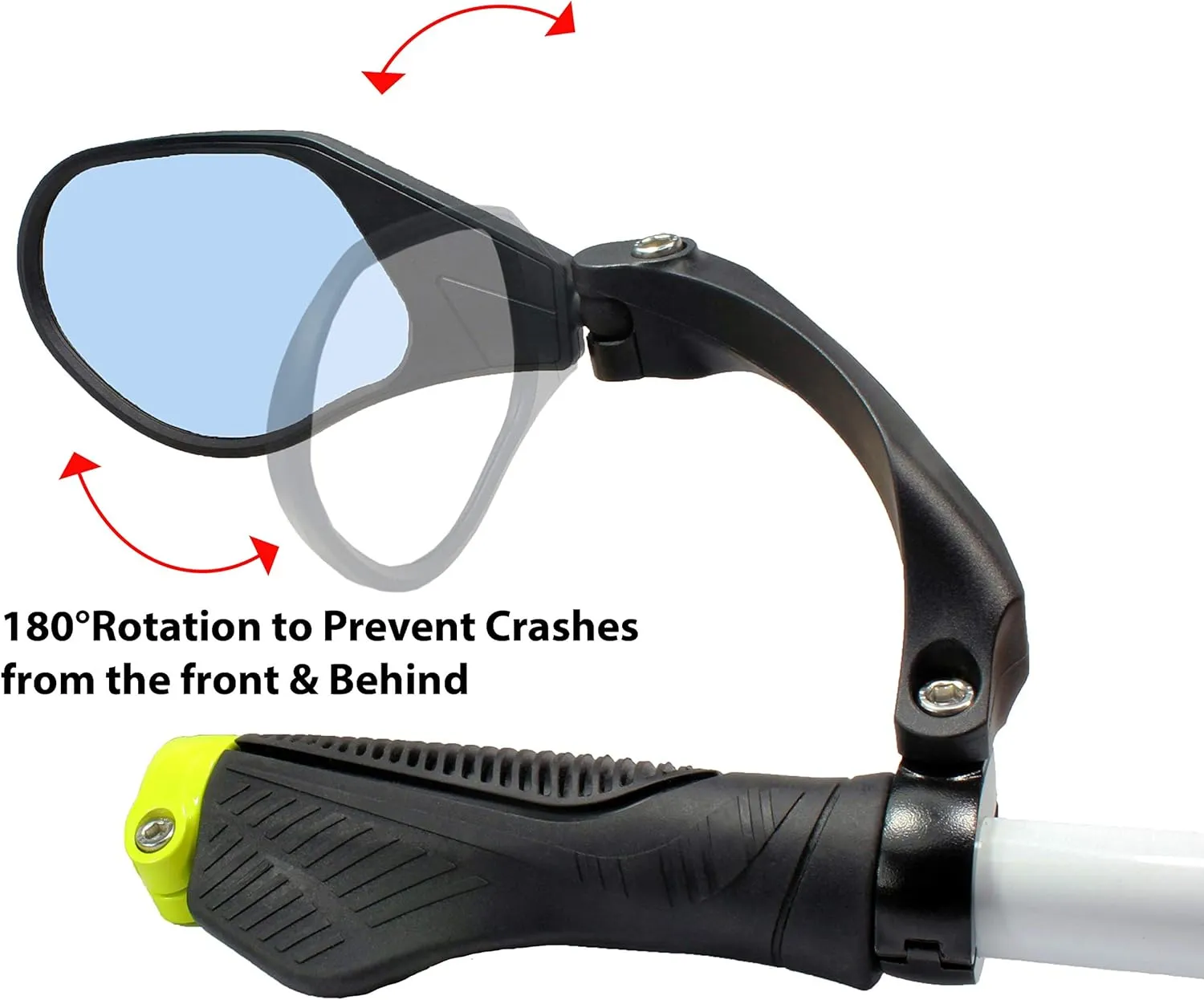Hafny New Handlebar Bike Mirror, HD,Blast-Resistant, Glass Lens, HF-MR088LS (Left) (HF-M903LB-FR01 (Handlebar Fitting Left Side, Blue Glass))