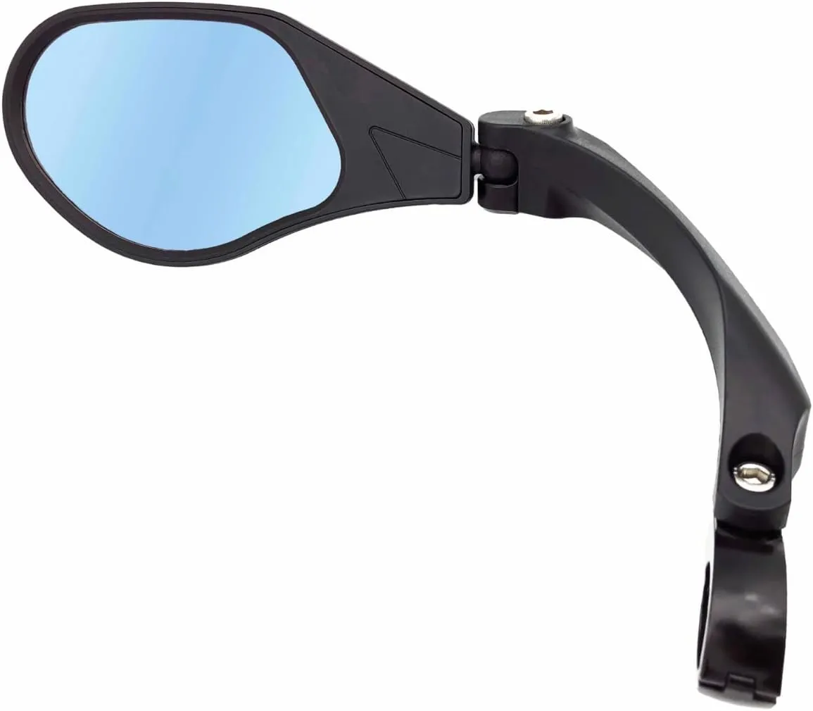Hafny New Handlebar Bike Mirror, HD,Blast-Resistant, Glass Lens, HF-MR088LS (Left) (HF-M903LB-FR01 (Handlebar Fitting Left Side, Blue Glass))