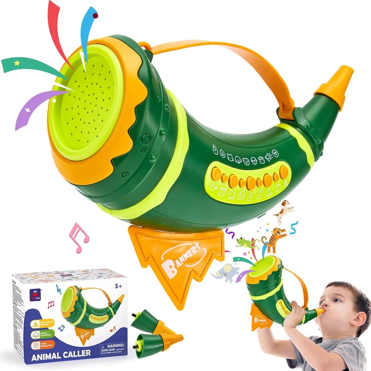 hahaland Animal Caller Toys with 30 Realistic Forest & Farm Animal Sounds Toys Toddlers 3-5, Loud Toys Annoying Kids Easter Gifts, Backyard Outdoor Fun Hunting Toys Kids Nature Exploration Ages 3-8