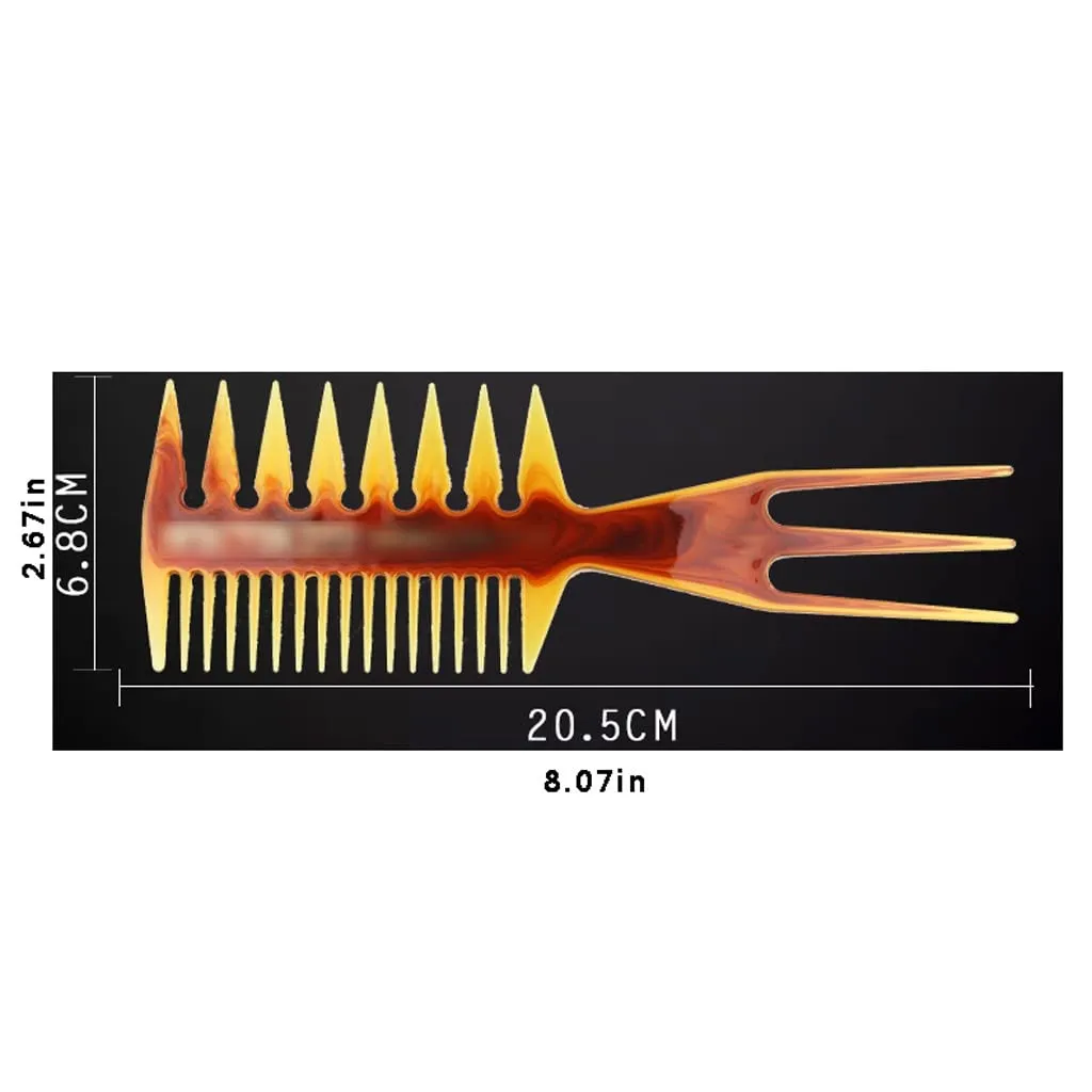 Hair Straightener Hair Comb Double-sided Comb Texture Shape Suitable for Large-back Wide-tooth Comb Tip-tail Flat Comb Household Items for Men and Women Curly Hair Brush(B2pc)
