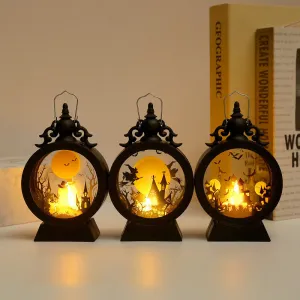 Halloween Retro Candle Portable Storm Lantern