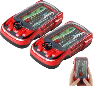 Hand Held Car Game, Handheld Racing Car Game for Ages 3-8 - Dual Player Interactive Race Driving Toy with Portable Design, Family Fun Electronic Game, Plastic Car Toy (A_2CPS)