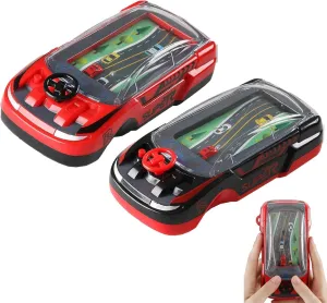 Hand Held Car Game, Handheld Racing Car Game for Ages 3-8 - Dual Player Interactive Race Driving Toy with Portable Design, Family Fun Electronic Game, Plastic Car Toy (A&B_2 PCS)