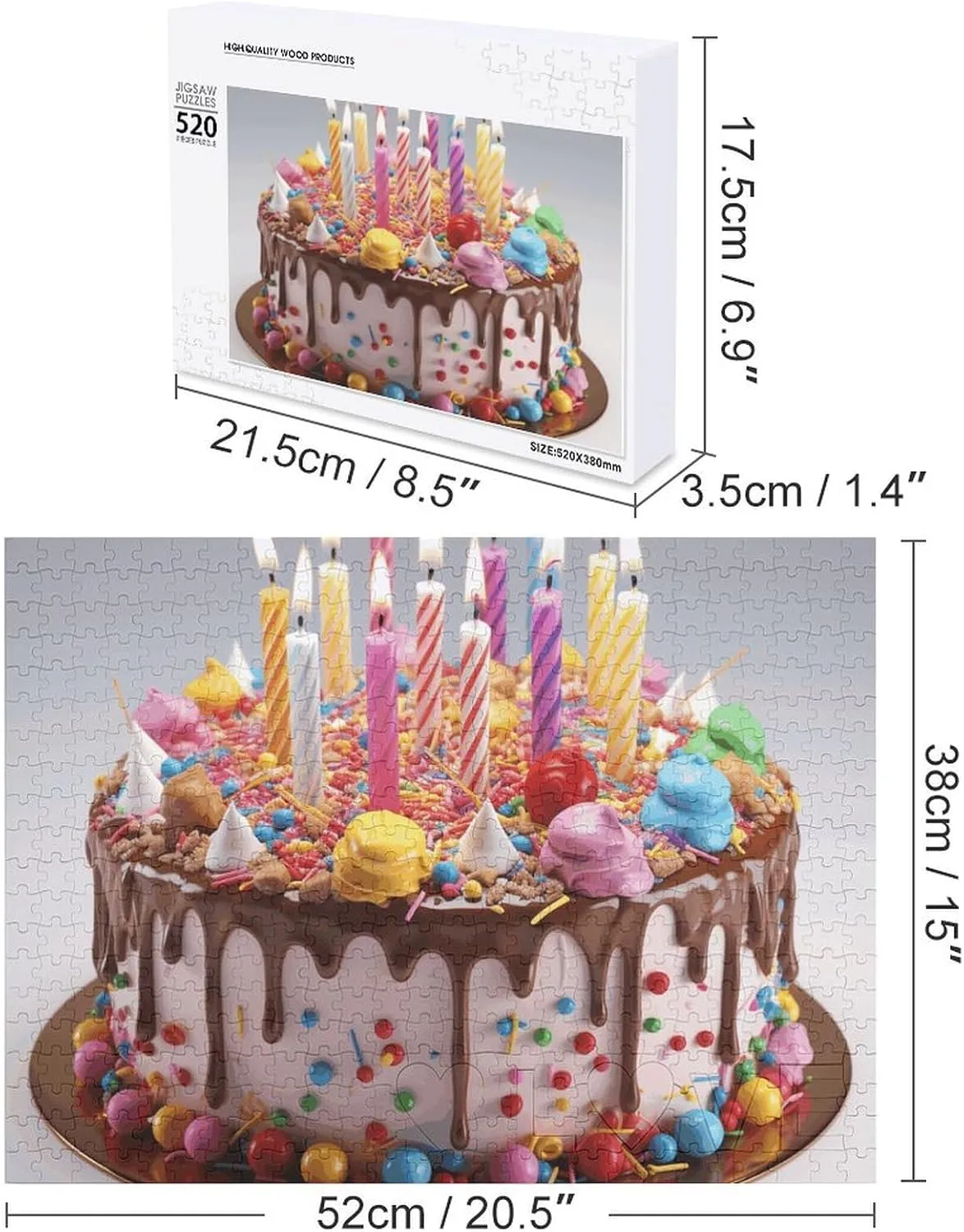 Happy Birthday Beautiful Puzzles 520 Pieces Personalized Jigsaw Puzzles Happy Birthday Beautiful Photo Puzzle Challenging Picture Puzzle for Adults Personaliz Jigsaw with Storage Bag (20.5" X 15")