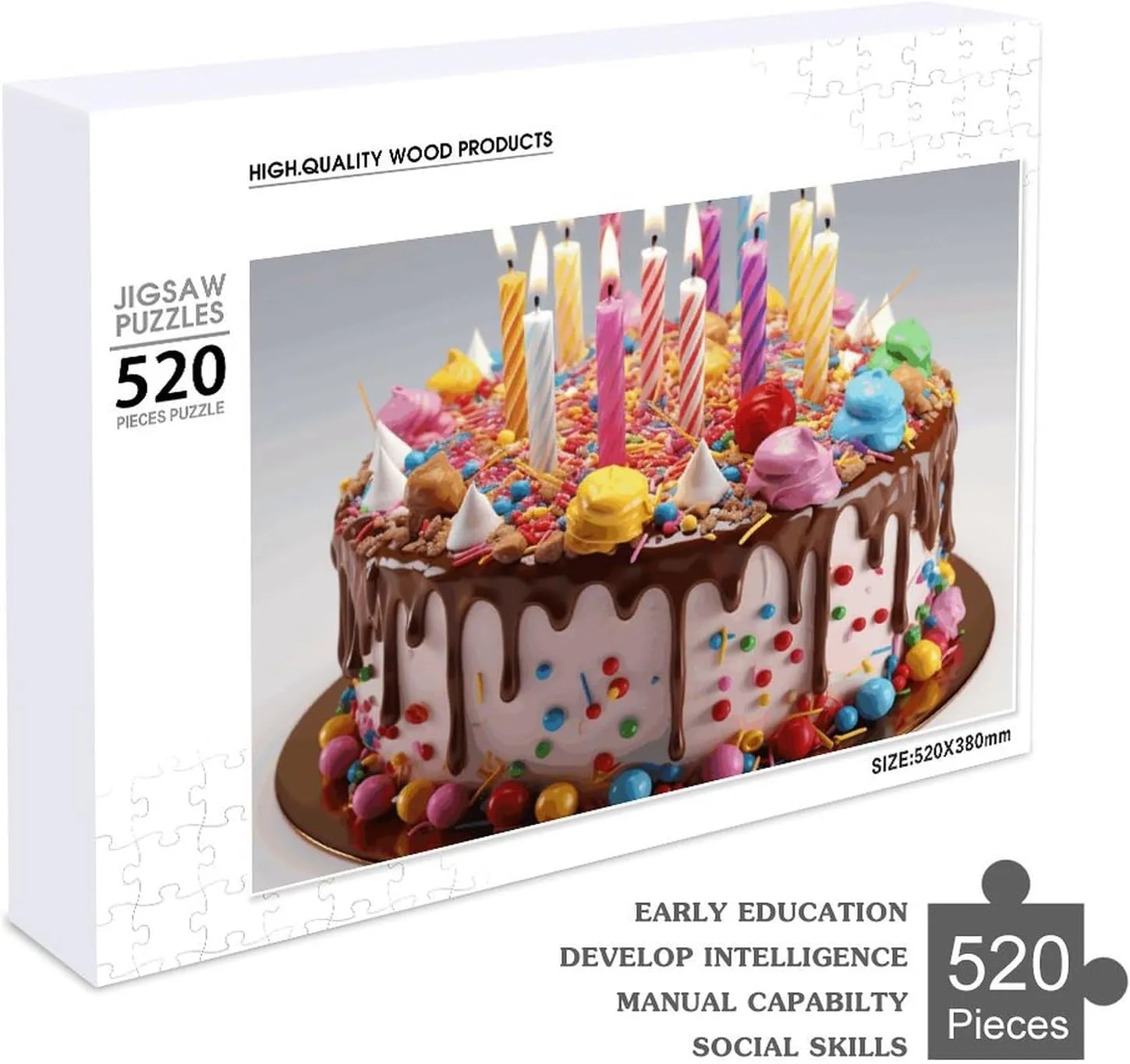 Happy Birthday Beautiful Puzzles 520 Pieces Personalized Jigsaw Puzzles Happy Birthday Beautiful Photo Puzzle Challenging Picture Puzzle for Adults Personaliz Jigsaw with Storage Bag (20.5" X 15")