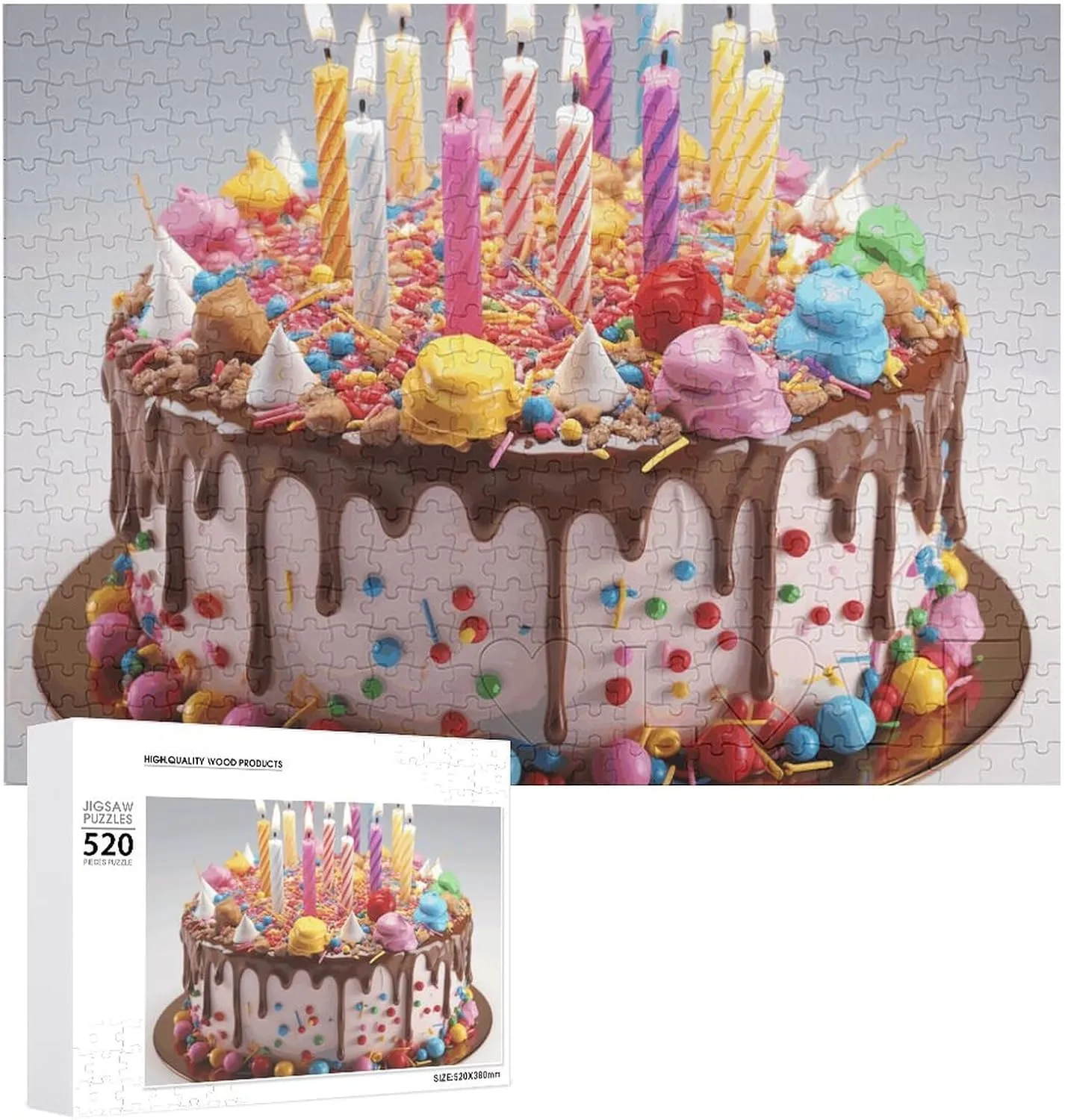 Happy Birthday Beautiful Puzzles 520 Pieces Personalized Jigsaw Puzzles Happy Birthday Beautiful Photo Puzzle Challenging Picture Puzzle for Adults Personaliz Jigsaw with Storage Bag (20.5" X 15")
