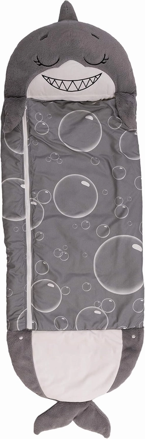 Happy Nappers: Pillow & Sleepy Sack: Medium - Grey Shark - 54 x 20, 2-in-1: Plush Animal Opens Into Sleeping Bag, Soft Play & Nap Character, Kids 3 