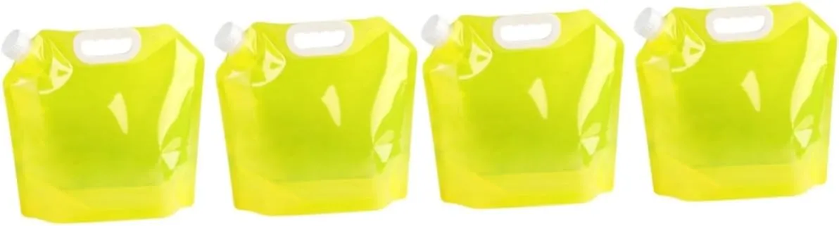 Happyyami 2sets 5l Large Capacity Car Water Carrier Outdoor Camping Hiking Water Bag Portable Foldable Container Food-grade Pe Material 4 Colors Available 2pcs*2