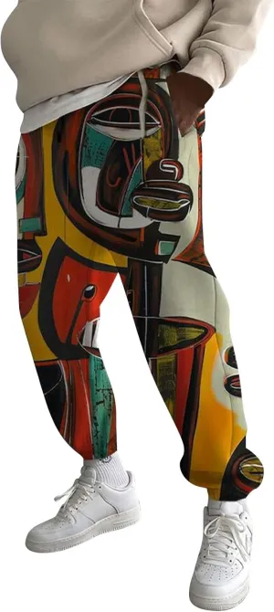 Harem Jogger Pant Print Fashion Street Feel Casual Sweatpants Funky Printed Plus Size Trousers Mens Baggy Pants