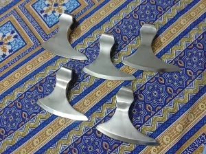 Hatchet Bearded (Sets of 5 PCS) Medieval Huntsman SPIKER Custom Hand Made HIGH Carbon Steel Tomahawk Viking Axe Head with Leather Sheath