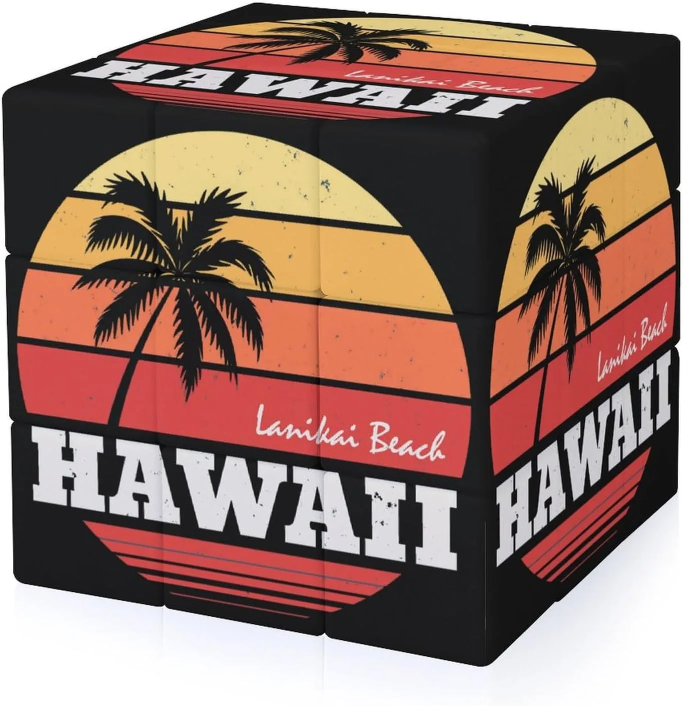 Hawaii Beach Palm Tree Adults 3x3x3 Color-Matching Smooth Fully Printed Cube Gift