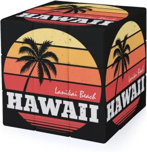 Hawaii Beach Palm Tree Adults 3x3x3 Color-Matching Smooth Fully Printed Cube Gift