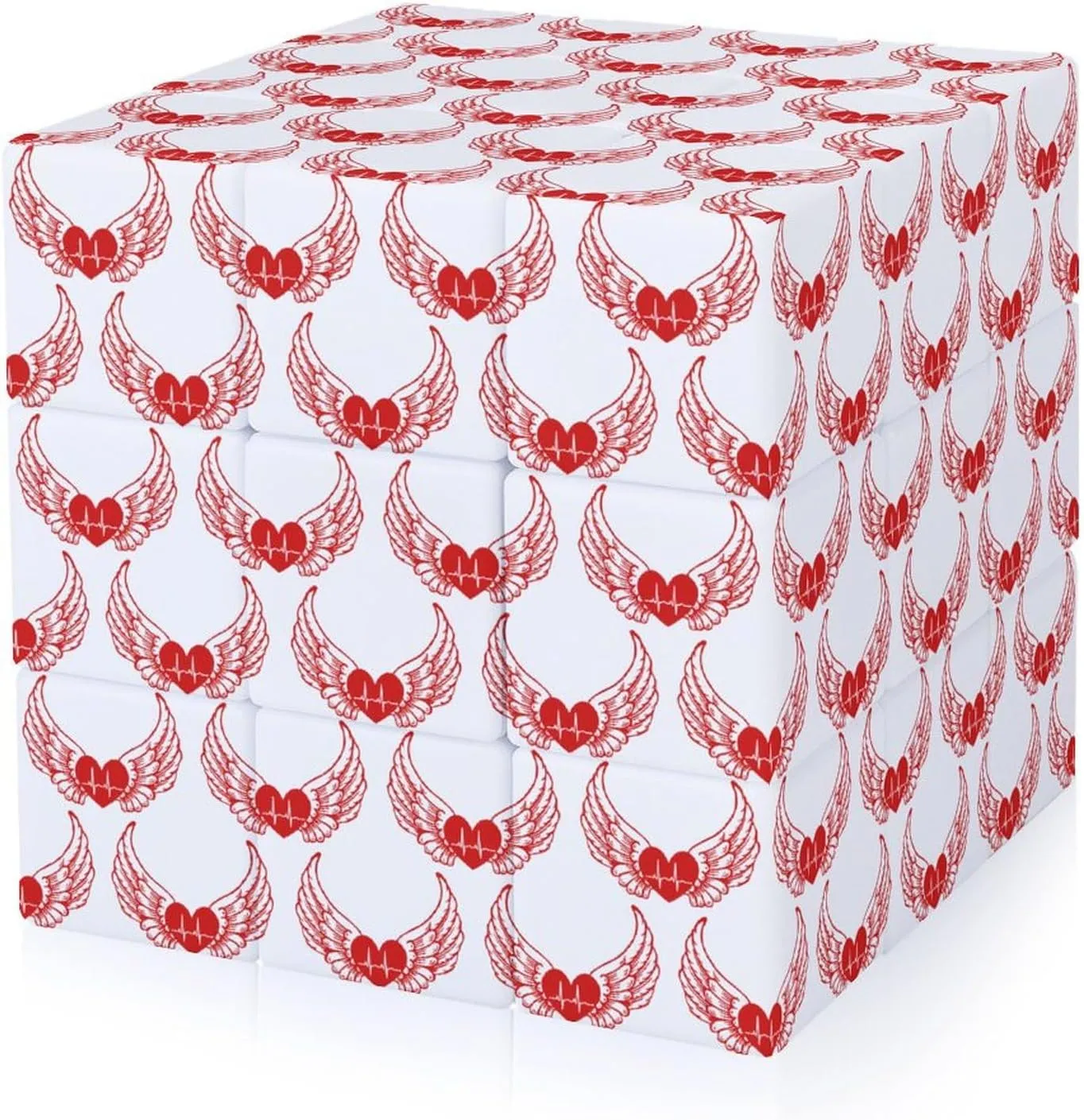 Heartbeat Wings Full Printing 3x3 Fidget Cube Stress Relief Magic Speed Cube for Adults