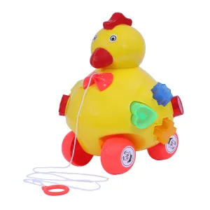 Hen Pull Along | Interactive pull toy | Toy for walking babies Toddler | Movement toy | Early learning Pull toy | Toddler activity toy | For age 12  Months