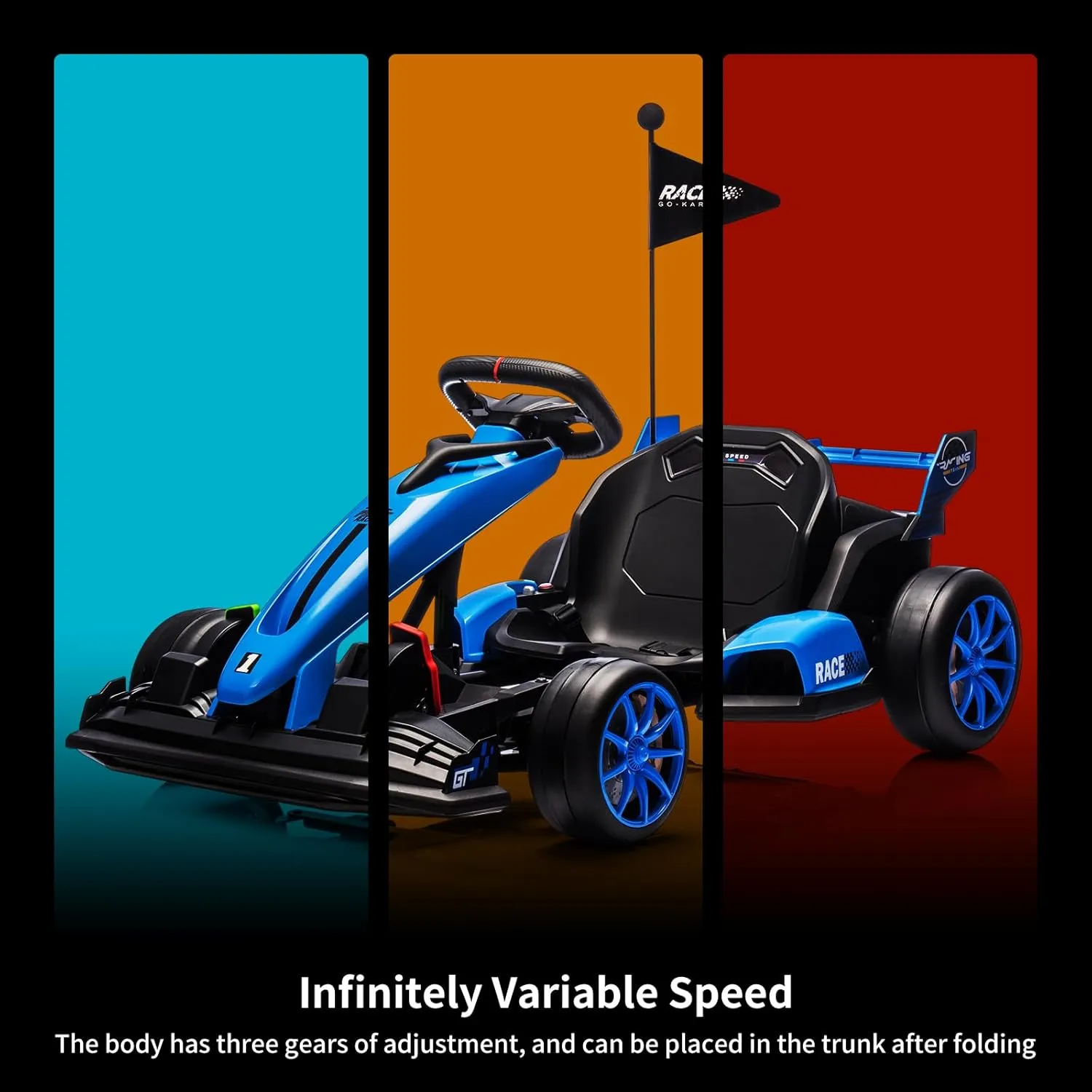 Hetoy 24V Electric Drift Kart for Kids Ages 6-12, Adjustable Seat &Variable Speed(8.5MPH), EVA Silent Wheels & Parent-Approved Safety, Outdoor Ride-On Toy with Dual Pedals