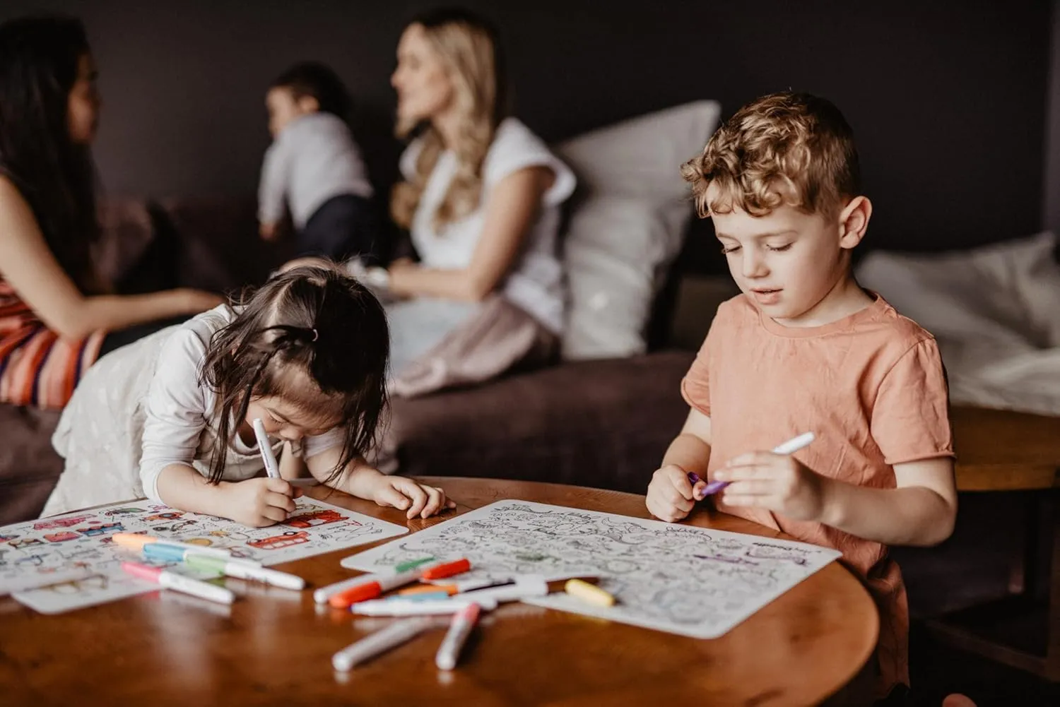 Hey Doodle Into The Wild Classic Doodle Mat – Reusable Silicone Alphabet Coloring Mat for Toddlers and Kids – Educational Animal Activity Pad with 9 Markers – Mess-Free Travel Toy – Ages 3-7
