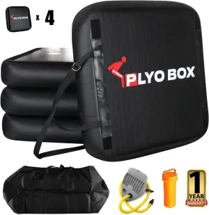 Highpi Inflatable Plyo Box/Plyometric Box Stackable Jump Box Set of Four Training Equipment for Jumping Exercise, Workout, Crossfit 31''x31''x24''