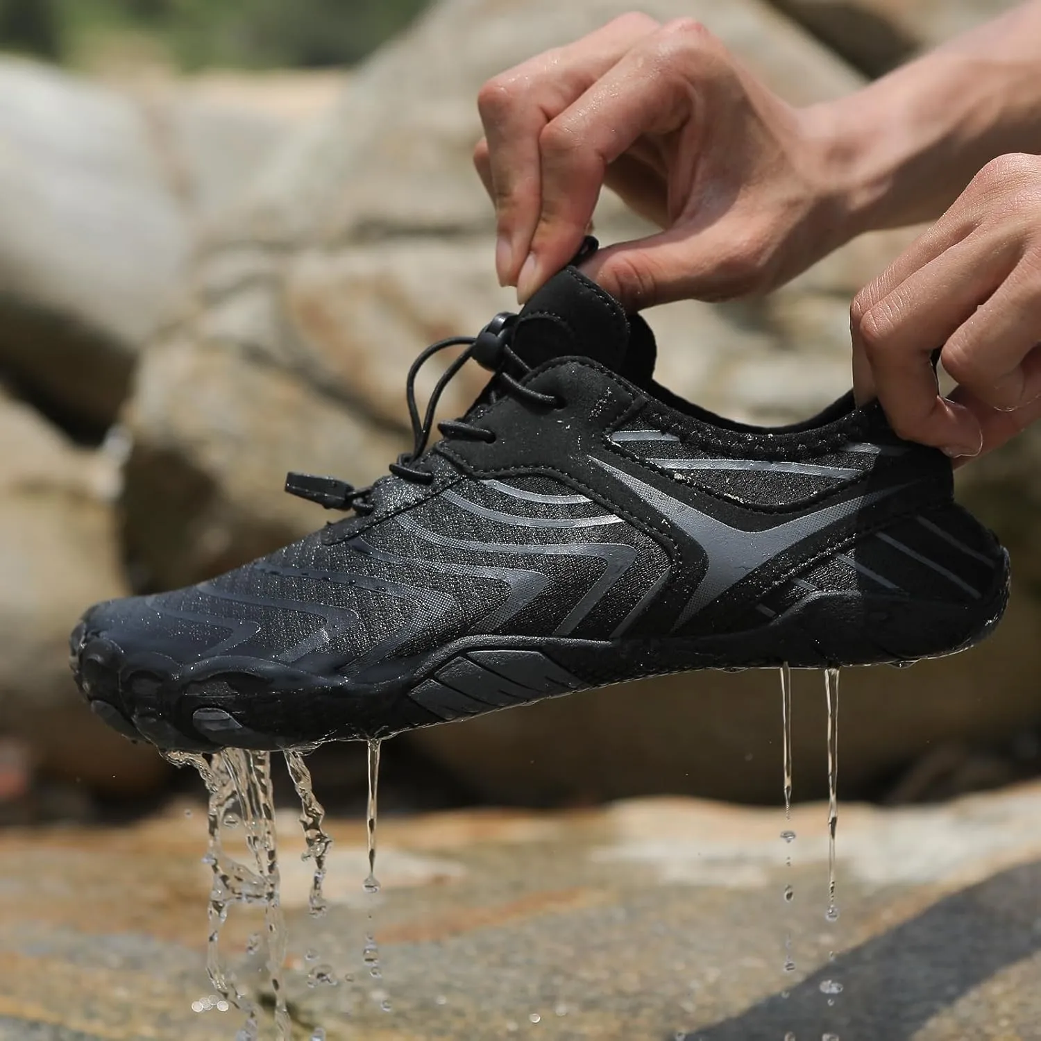 Hike Barefoot Water Shoes for Women Men, Barefoot Shoes with Wide Toe Box, Non-Slip & Quick Dry Breathable Aqua Socks for Beach Pool Aqua Swim Surf Hiking Walking Shoes