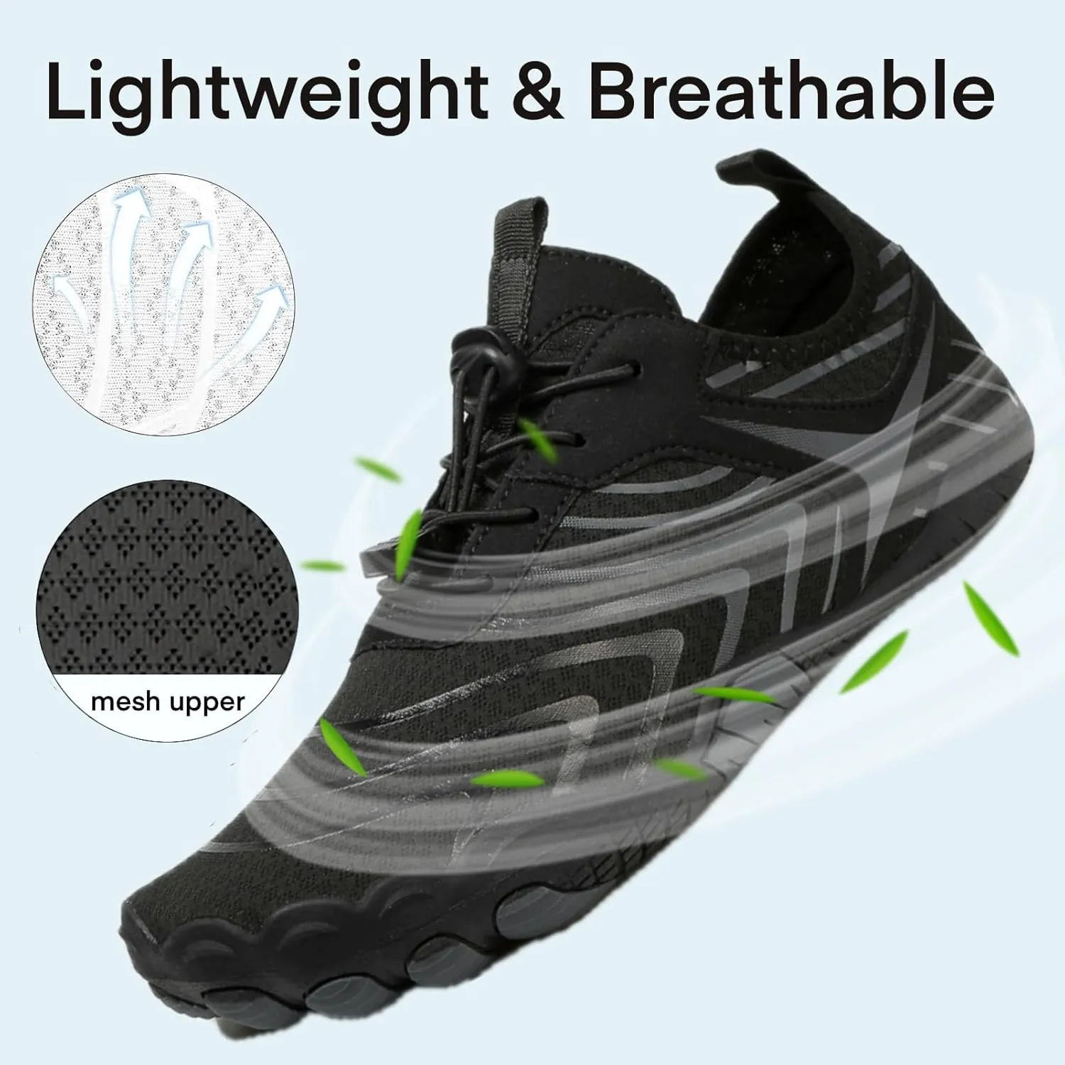 Hike Barefoot Water Shoes for Women Men, Barefoot Shoes with Wide Toe Box, Non-Slip & Quick Dry Breathable Aqua Socks for Beach Pool Aqua Swim Surf Hiking Walking Shoes
