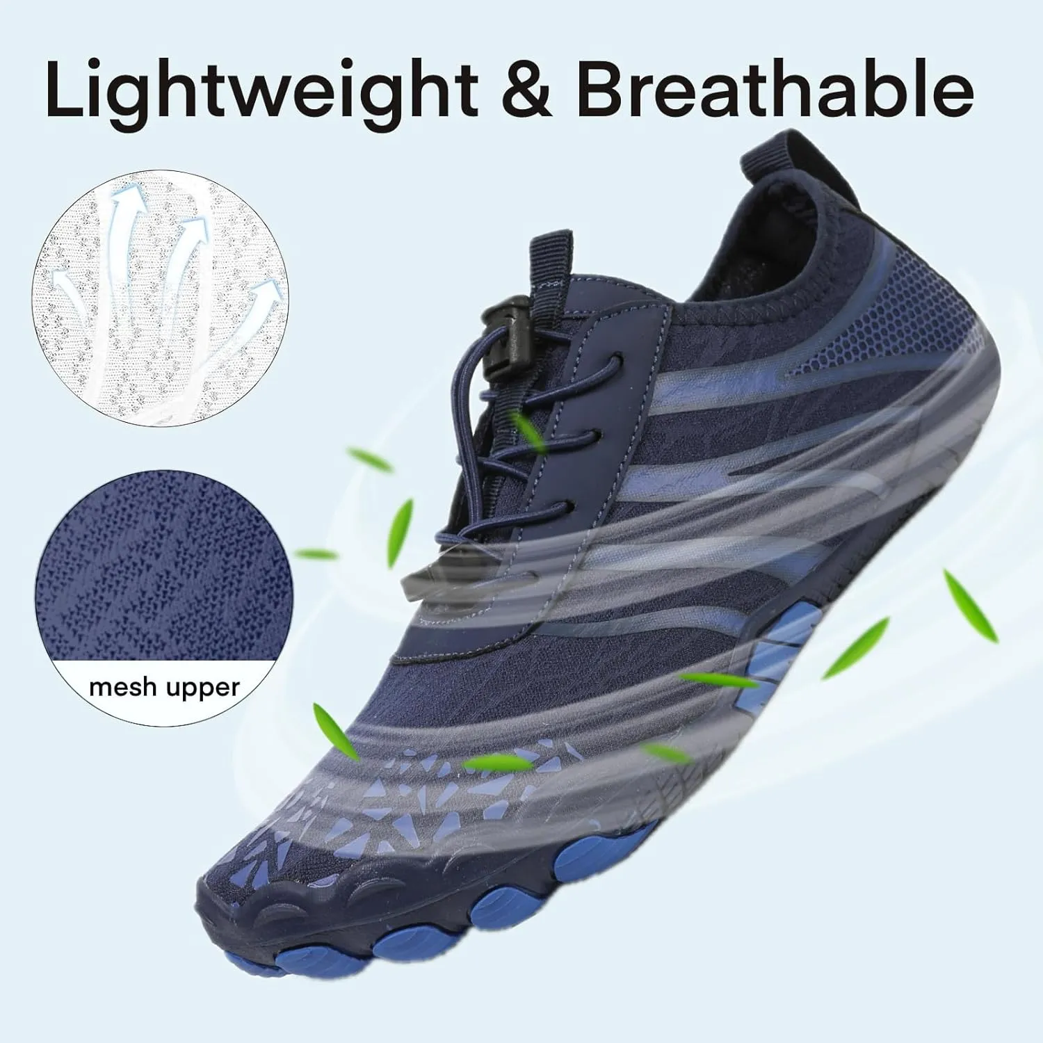 Hike Barefoot Water Shoes for Women Men, Barefoot Shoes with Wide Toe Box, Non-Slip & Quick Dry Breathable Aqua Socks for Beach Pool Aqua Swim Surf Hiking Walking Shoes