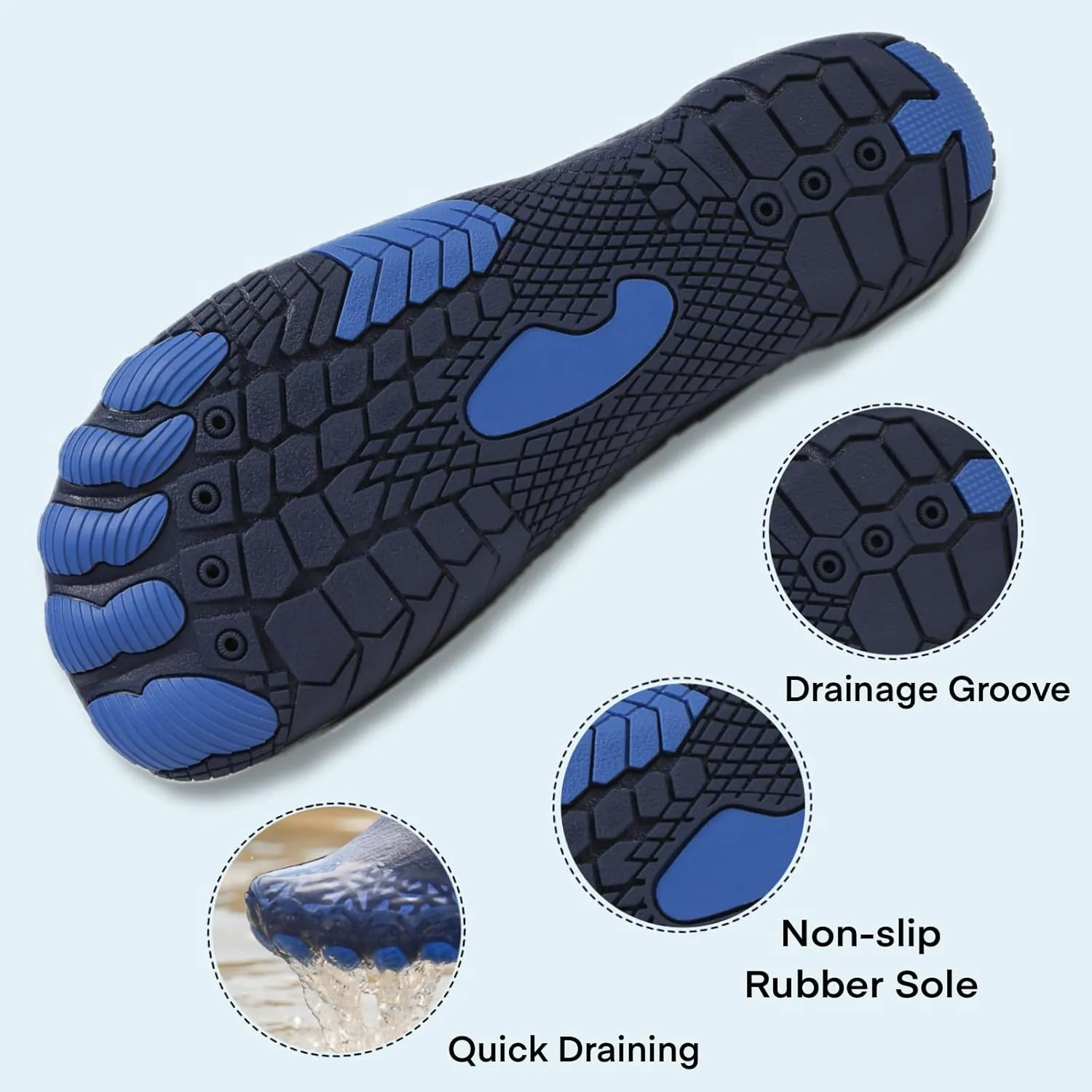 Hike Barefoot Water Shoes for Women Men, Barefoot Shoes with Wide Toe Box, Non-Slip & Quick Dry Breathable Aqua Socks for Beach Pool Aqua Swim Surf Hiking Walking Shoes