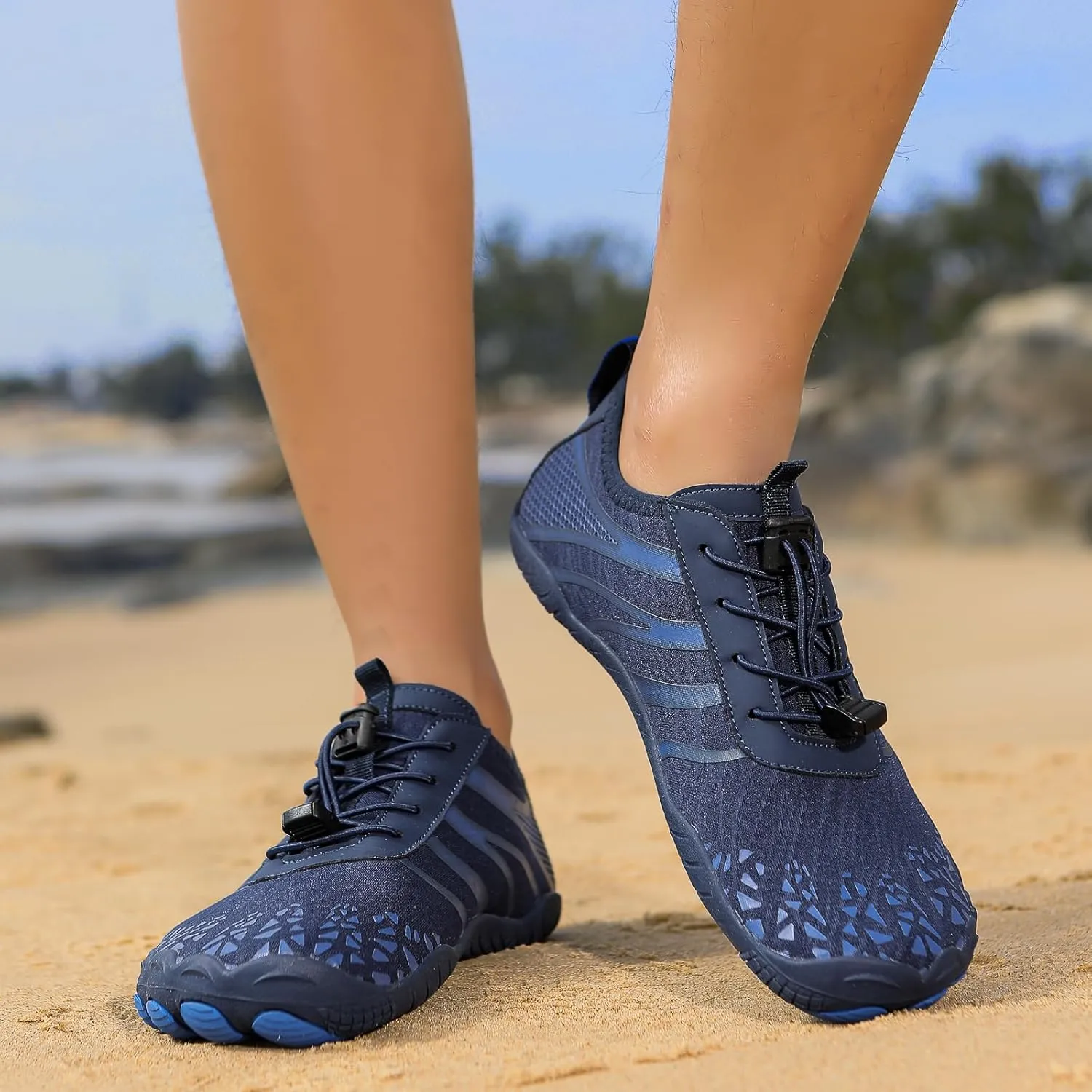 Hike Barefoot Water Shoes for Women Men, Barefoot Shoes with Wide Toe Box, Non-Slip & Quick Dry Breathable Aqua Socks for Beach Pool Aqua Swim Surf Hiking Walking Shoes