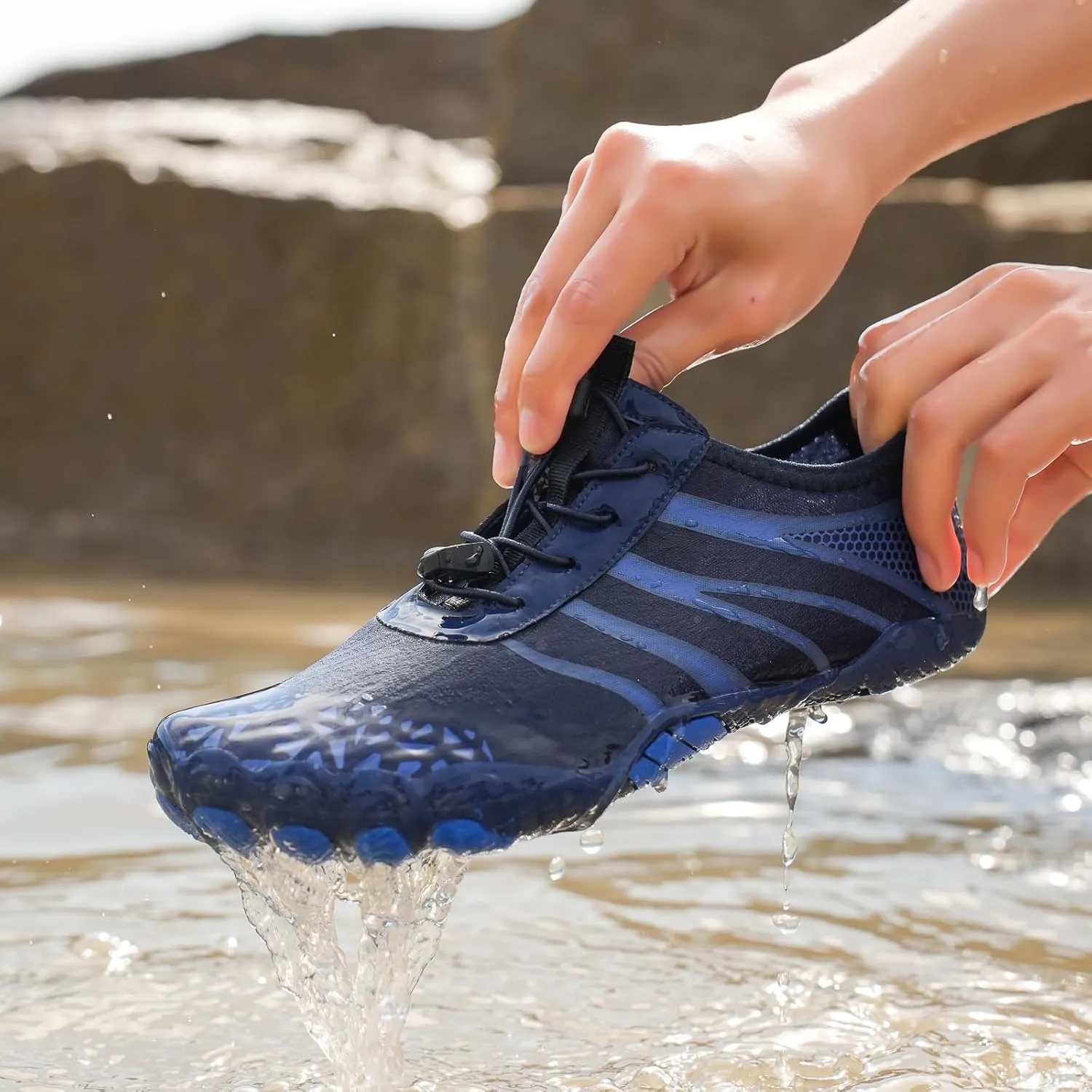 Hike Barefoot Water Shoes for Women Men, Barefoot Shoes with Wide Toe Box, Non-Slip & Quick Dry Breathable Aqua Socks for Beach Pool Aqua Swim Surf Hiking Walking Shoes
