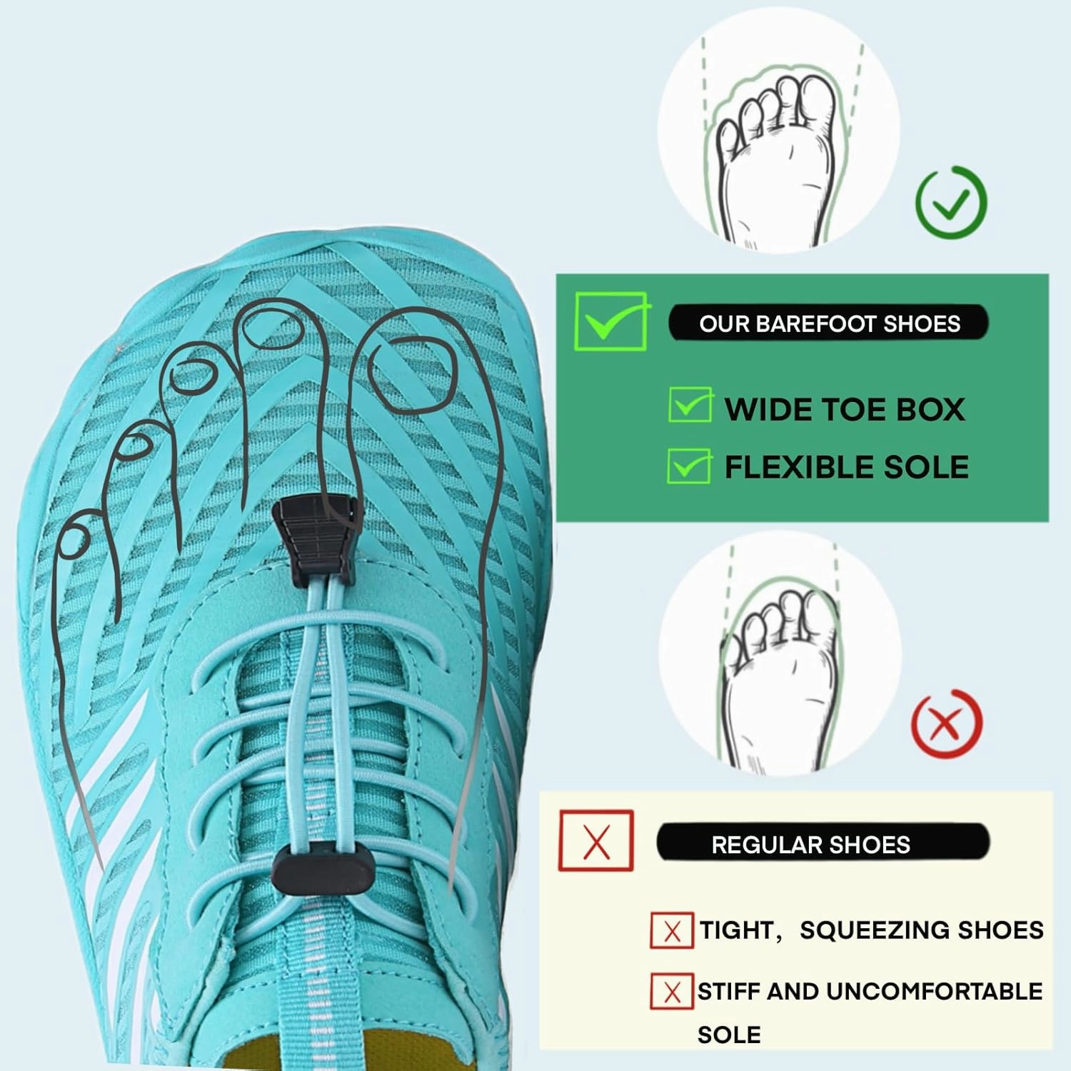 Hike Barefoot Shoes for Women Men, Water Shoes with Wide Toe Box, Non-Slip & Quick Dry Breathable Beach Pool Aqua Swim Surf Walking Shoes