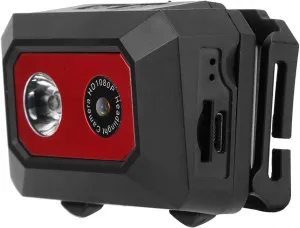 Hilitand Sports Camera, 120 Degrees Ultra Wide Angle, onetouch Turning on of LED Headlight, with Super Bright Headlight.(Black red)