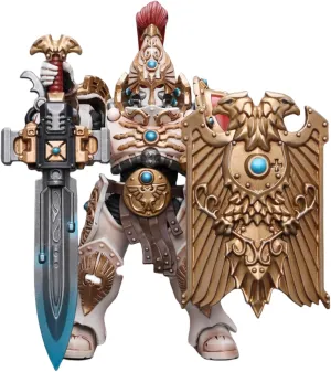 HiPlay JoyToy Warhammer 40K Collectible Figure: Adeptus Custodes Solar Watch Custodian Guard with Sentinel Blade and Praesidium Shield 1:18 Scale Action Figures JT9343
