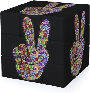 Hippy Love Peace Adults 3x3x3 Color-Matching Smooth Fully Printed Cube Gift