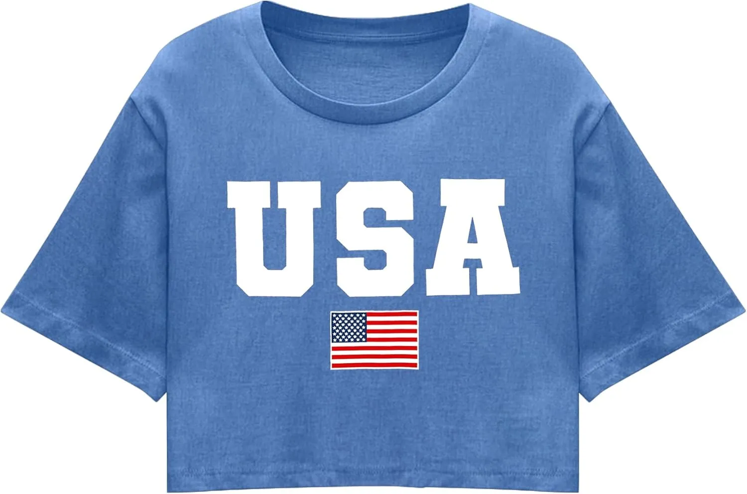 hohololo American Flag Crop Tops Women USA Crop Shirt Patriotic 4th of July Tee Memorial Day Tshirt Girls Crop Tops