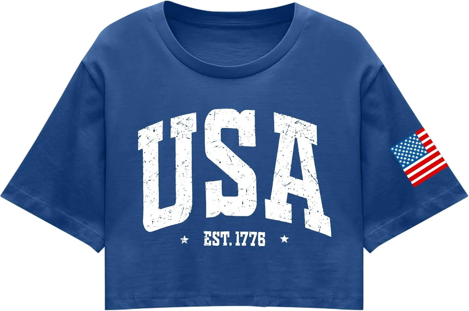 hohololo American Flag Crop Tops Women USA Crop Shirt Patriotic 4th of July Tee Memorial Day Tshirt Girls Crop Tops