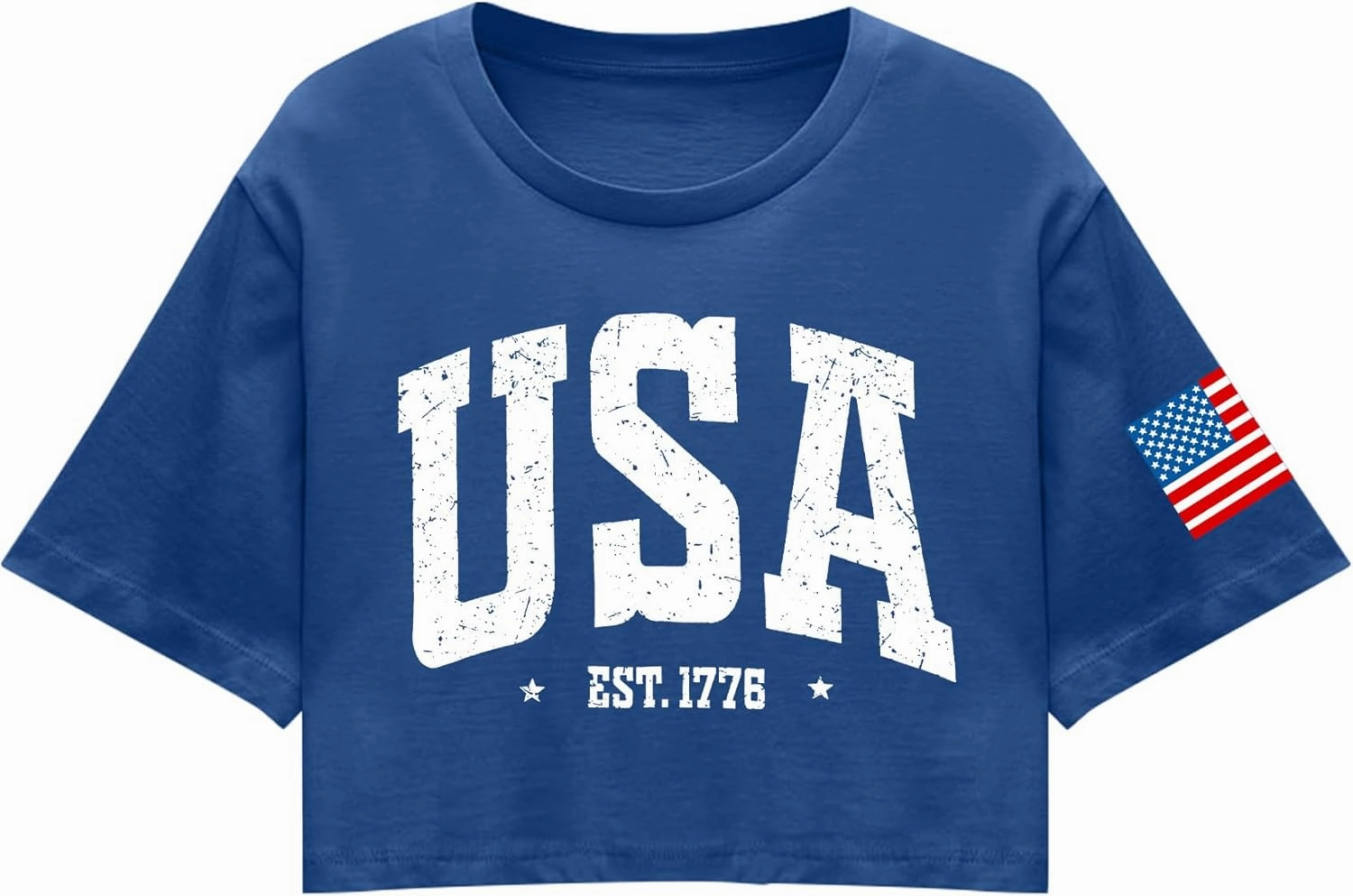 hohololo American Flag Crop Tops Women USA Crop Shirt Patriotic 4th of July Tee Memorial Day Tshirt Girls Crop Tops