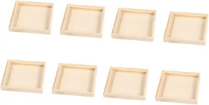 HOMSFOU 8pcs Wooden Puzzle Block Trays 3D Puzzle Dish Organizer for Boys and Girls Sturdy Easy to Clean