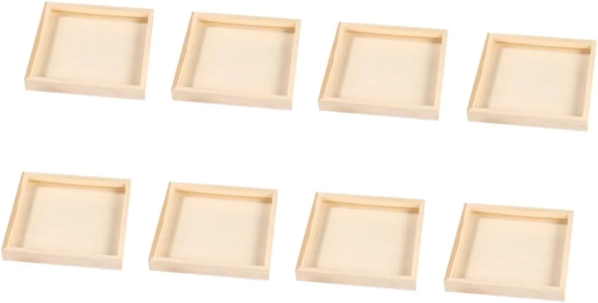 HOMSFOU 8pcs Wooden Puzzle Block Trays 3D Puzzle Dish Organizer for Boys and Girls Sturdy Easy to Clean