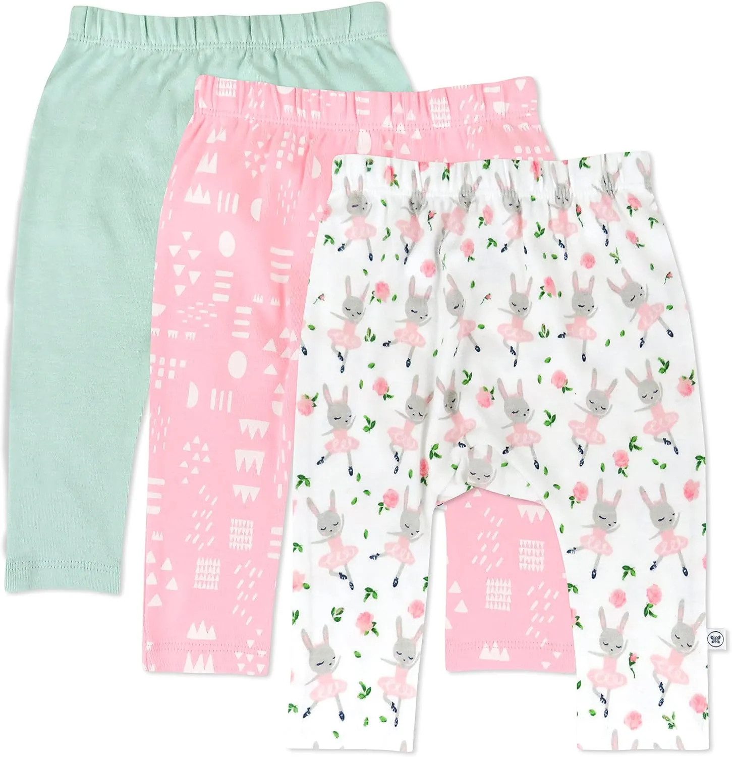 HonestBaby Multipack Harem Pants Roomy Fit Pull on Bottoms 100% Organic Cotton for Infant Baby Boys, Girls, Unisex
