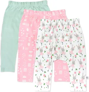 HonestBaby Multipack Harem Pants Roomy Fit Pull on Bottoms 100% Organic Cotton for Infant Baby Boys, Girls, Unisex