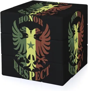 Honor and Respect Senegal Flag Adults 3x3x3 Color-Matching Smooth Fully Printed Cube Gift