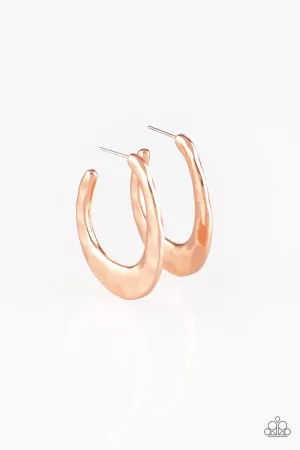 HOOP ME UP! - COPPER TEXTURED HAMMERED HOOP EARRINGS