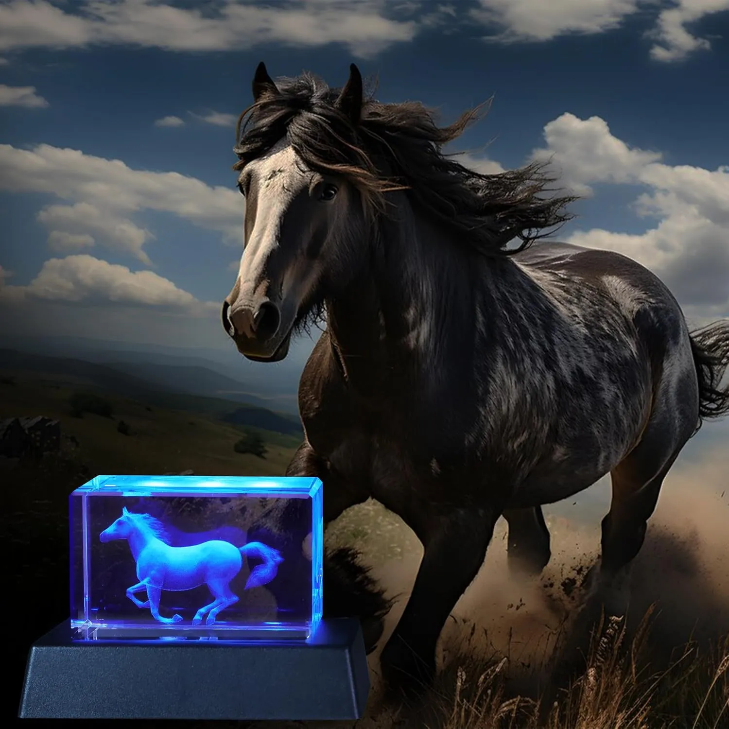 Horse Gifts: 3D Crystal Lamp & Night Light - Birthday & Christmas Gifts for Boys, Girls & Women